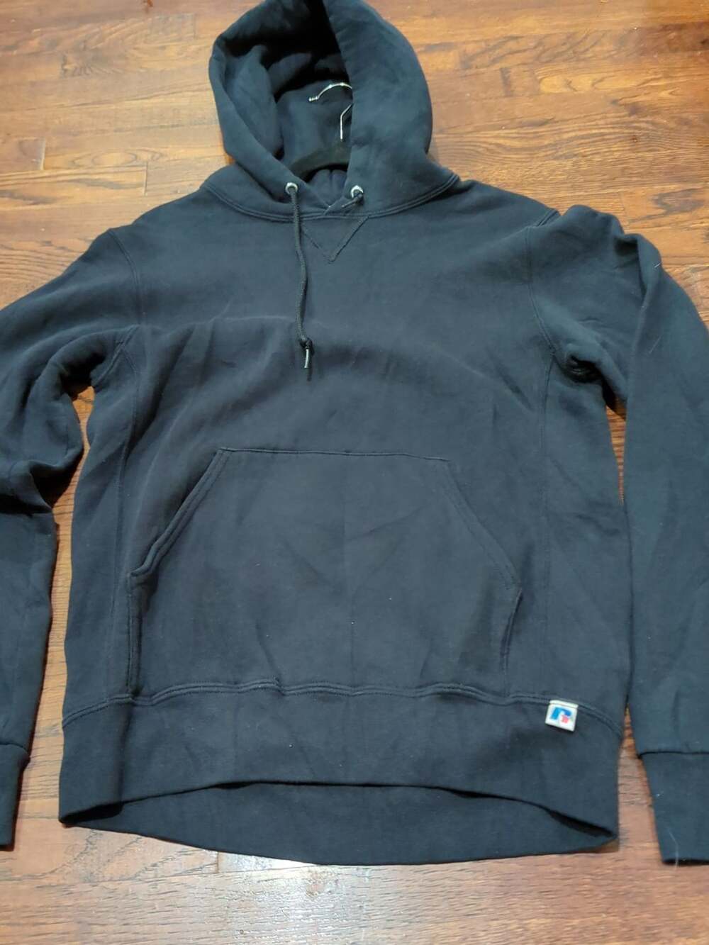 vintage Russell Athletic Black Hoodie Sweatshirt Size S